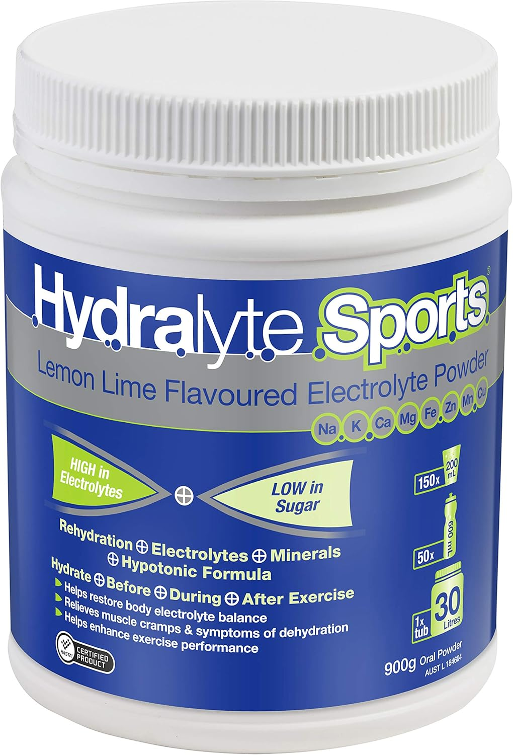 Hydralyte Sports Electrolyte Powder Lemon Lime Flavoured 900 G image number 4