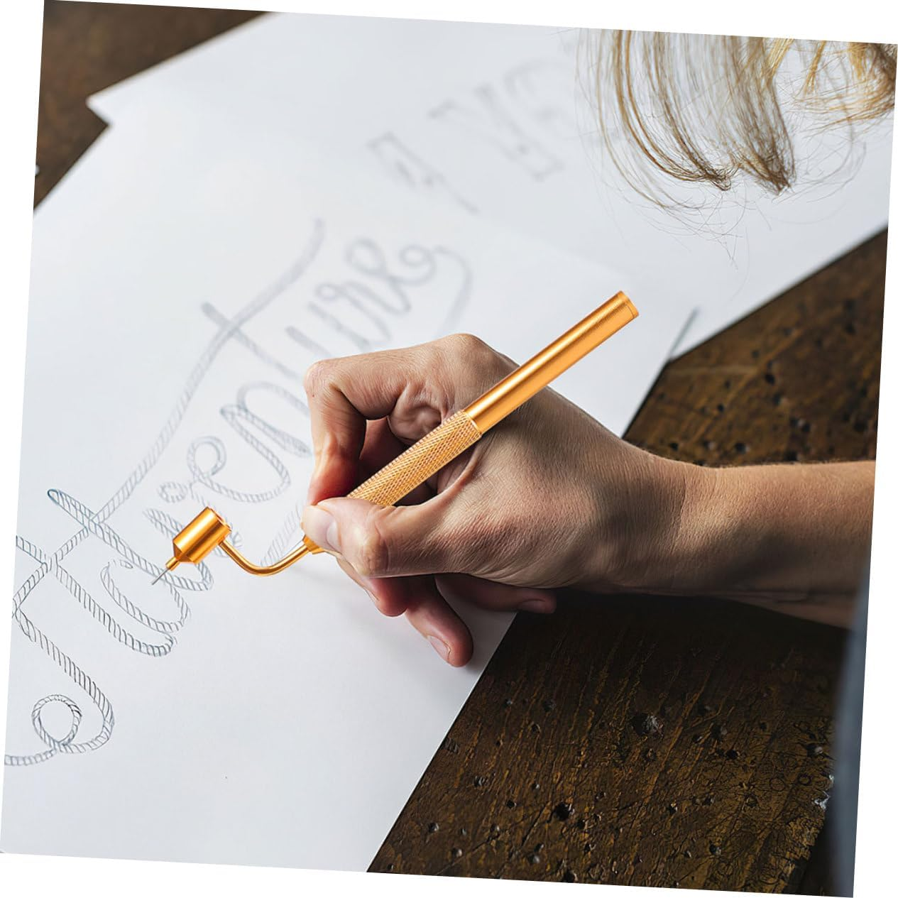 2 Sets Car Scratch Repair Paint Pen Needle Dropper Fillable Paint Applicator for Small Scratches Rock Chip Repair Tool in Gold (0.5Mm Tip) image number 4