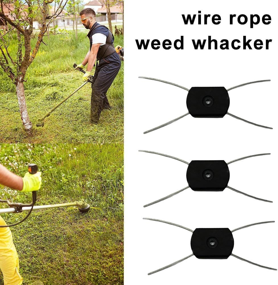 3Pcs String Trimmer Head,Electric Weed Eater Head Replacement Steel Wire Line Spool,Universal Fit String Trimmer Replacement Head,Wire Rope Weed Head Replacement String Trimmer Parts and Accessories