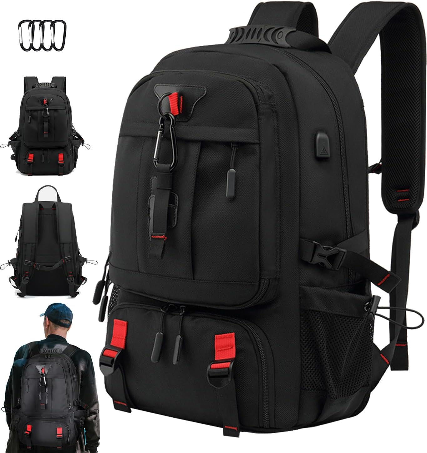 Travel Laptop Backpack,Large Capacity Travel Backpack, Suitable for 17 Inches Laptops. Waterproof, Shoe Compartment,Usb Interface, and Anti-Theft Rear Pocket image number 2
