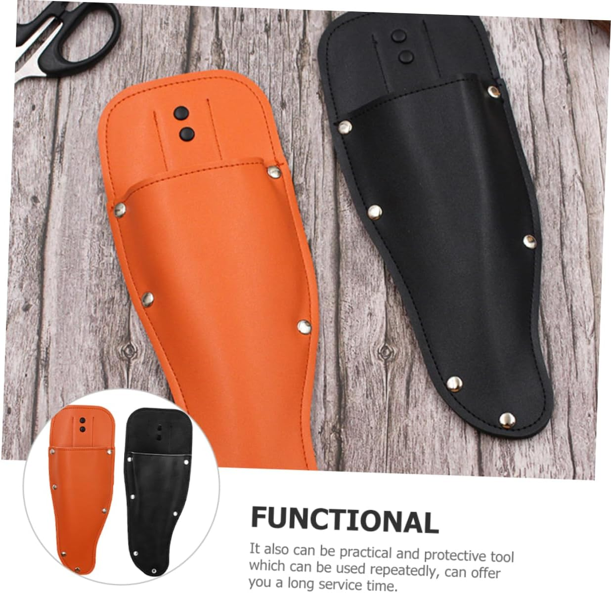 CAXUSD 2Pcs Elegant Retro Design Gardening Pruning Shears Leather Scissor Case for Plant Care image number 4