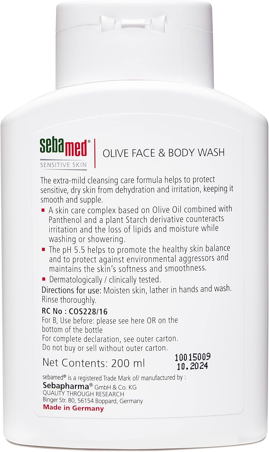 Sebamed Olive Face & Body Wash 200Ml image number 3