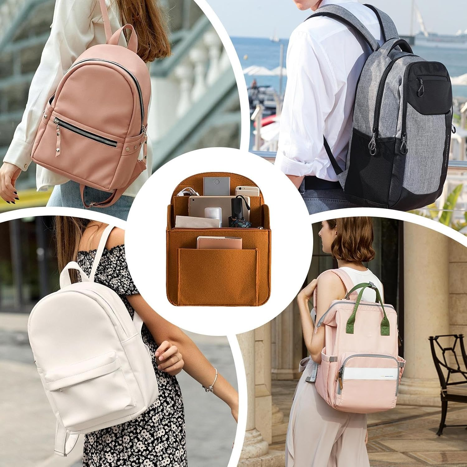 Backpack Organizer, Bag Organizer, Backpack Insert Wallet Organizer - Lightweight Backpack Organizer Liner, Large Bag Organizer with Multi Pockets for Adults and Kids