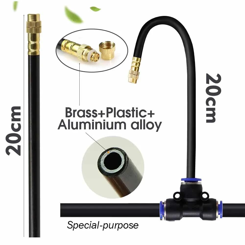 360&deg; Adjustable Drip Irrigation System, 16.4FT Garden Watering System with 22 Nozzles & 5/16" Hose, Garden Irrigation System, Greenhouse Accessories, Atomizing System for Yard, Lawn, Plants image number 3