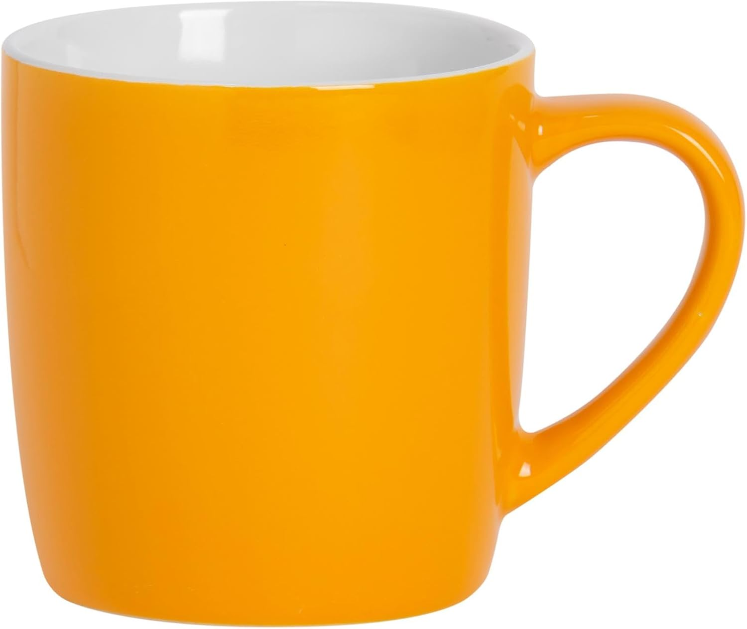 Argon Tableware Coloured Coffee Mugs - Yellow - 350Ml - Pack of 6 - Gloss Ceramic Stoneware Latte Cappuccino Cups Hot Chocolate Cups Colourful Mug Set with Handle - Gloss Green image number 3