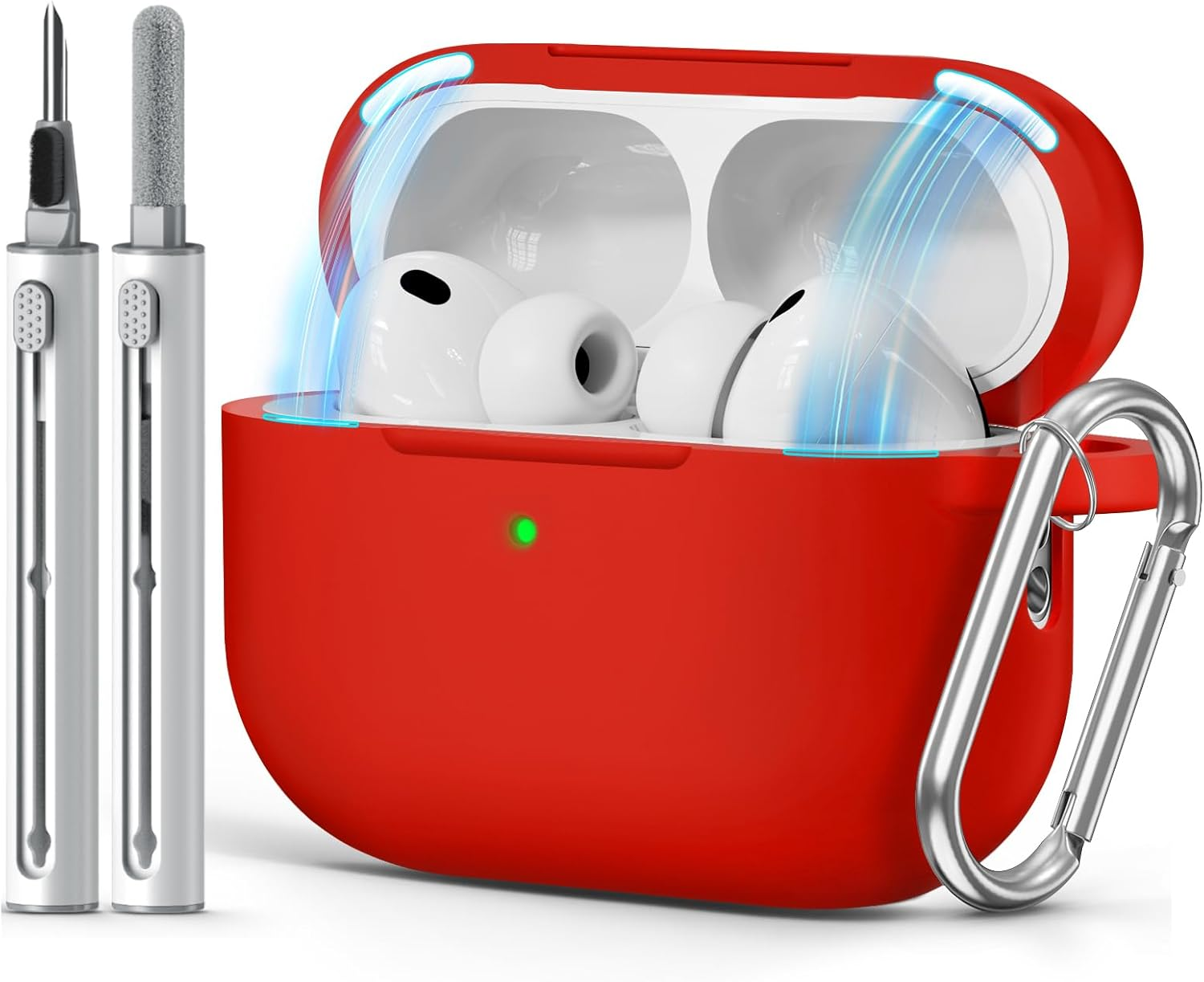 Inesore for Airpods Pro 3 Case Cover (2025) with Magnetic Lid Lock, Soft Silicone Case Compatible with Airpods Pro 3Nd Generation, Accessories with Cleaning Kit and Keychain -Black