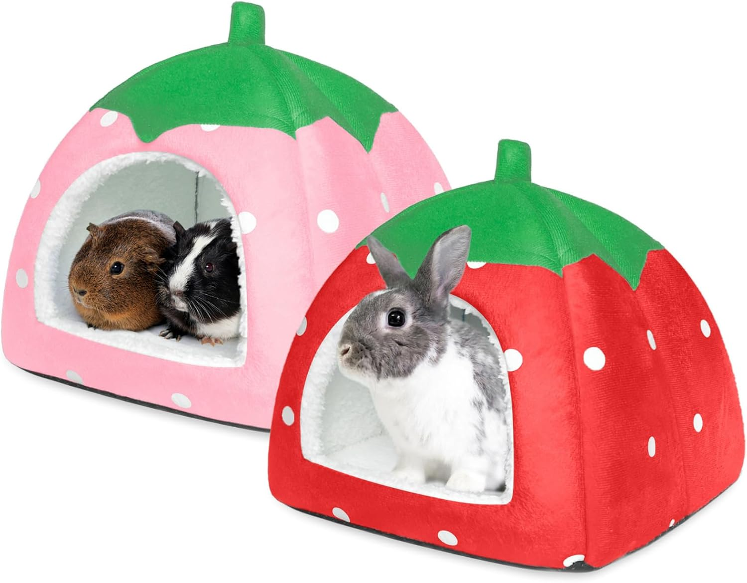 2 Pack Rabbit Bed Washable Bunny House and Hideout Indoor Cave Bed Hideaway for Guinea Pigs Dwarf Rabbits and Other Small Animals image number 5
