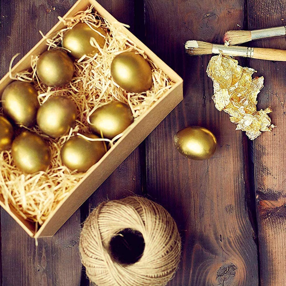 Tamicy 500 Sheets 10 Colors Metallic Gold Foil Leaf Paper - Foil Paper Slime Decorating Gilding Furniture, DIY Nails, Arts, Crafts, Paintings image number 2