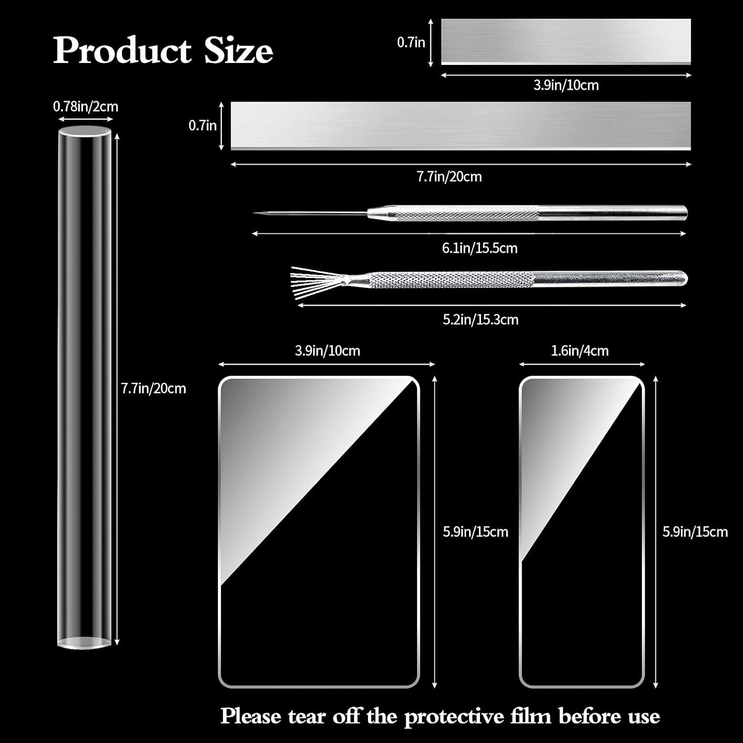 12 Pieces Polymer Clay Cutter Tools Acrylic Roller Pin for Sculpting Craft Shaping Knife Ceramic Cutters Slicer Kit Clear Rectangle Sheet Press Board Wire Texture Set Needle Detail Modelling Supplies1 image number 4