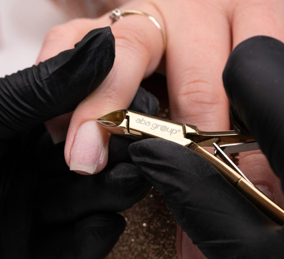Aba Group Gold Cuticle Nippers with Two Springs 4 Mm (1139) Stainless Steel Cuticle Cutter with Sharp and Smooth Cut Fine for Removing Excess