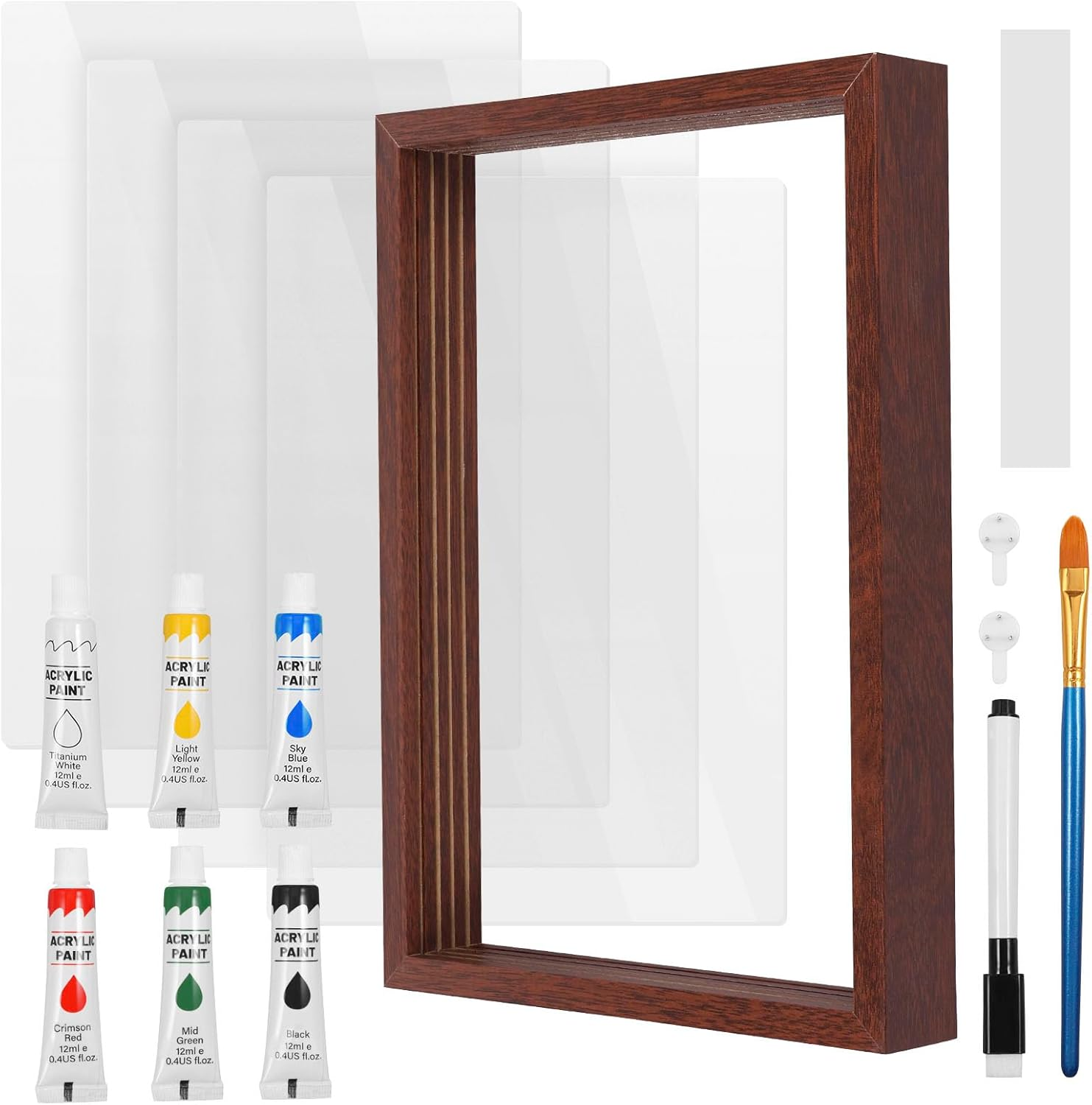 DIY Handprint Kit Baby Handprint and Footprint Keepsake Frame Set DIY Craft Frame with Acrylic Paint for Present