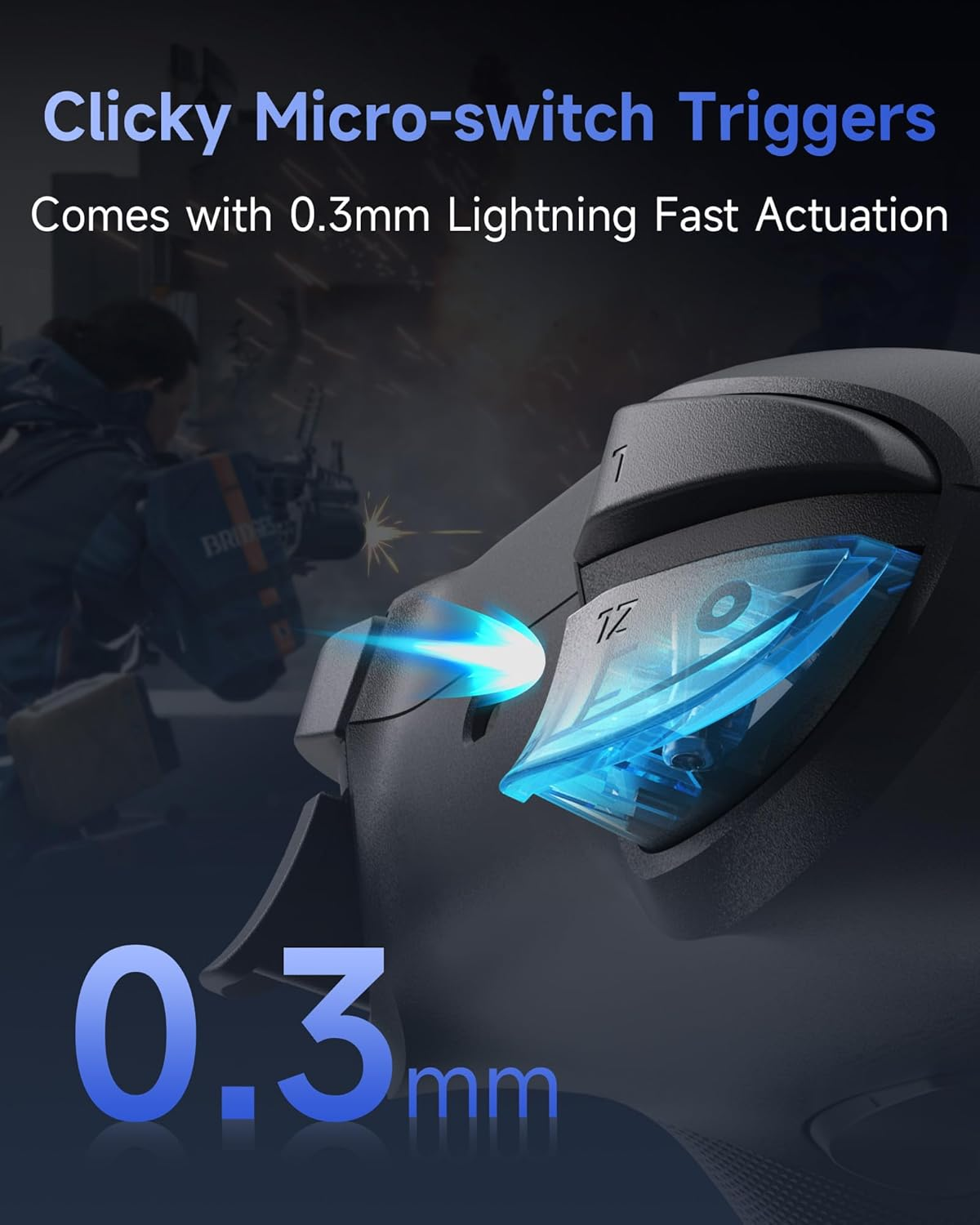 Easysmx S10 Controller for Switch 2/ Switch/Pc-One Key Wake-Up, TMR Anti-Drift Joystick, Mechanical Buttons, 6 Axis Gyro, Bluetooth Switch Controller with RGB & Swappable D-Pad - White Blu image number 2