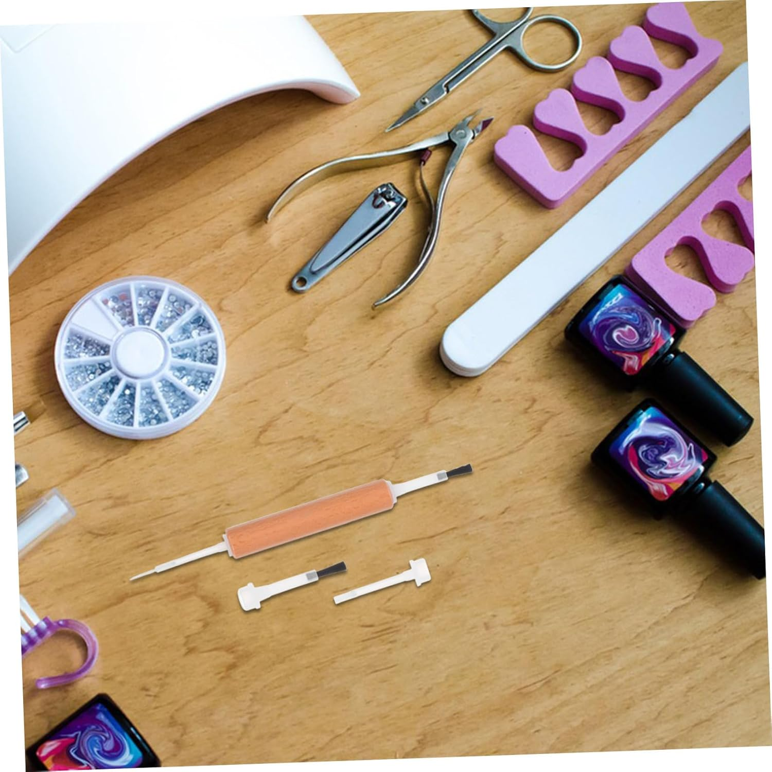 DECHOUS Durable Nail Art Brush Set with Solid Wood Handles Double Ended Detailing Nail Brushes Suitable for Home and Salon Use for Beginners and Professionals image number 3