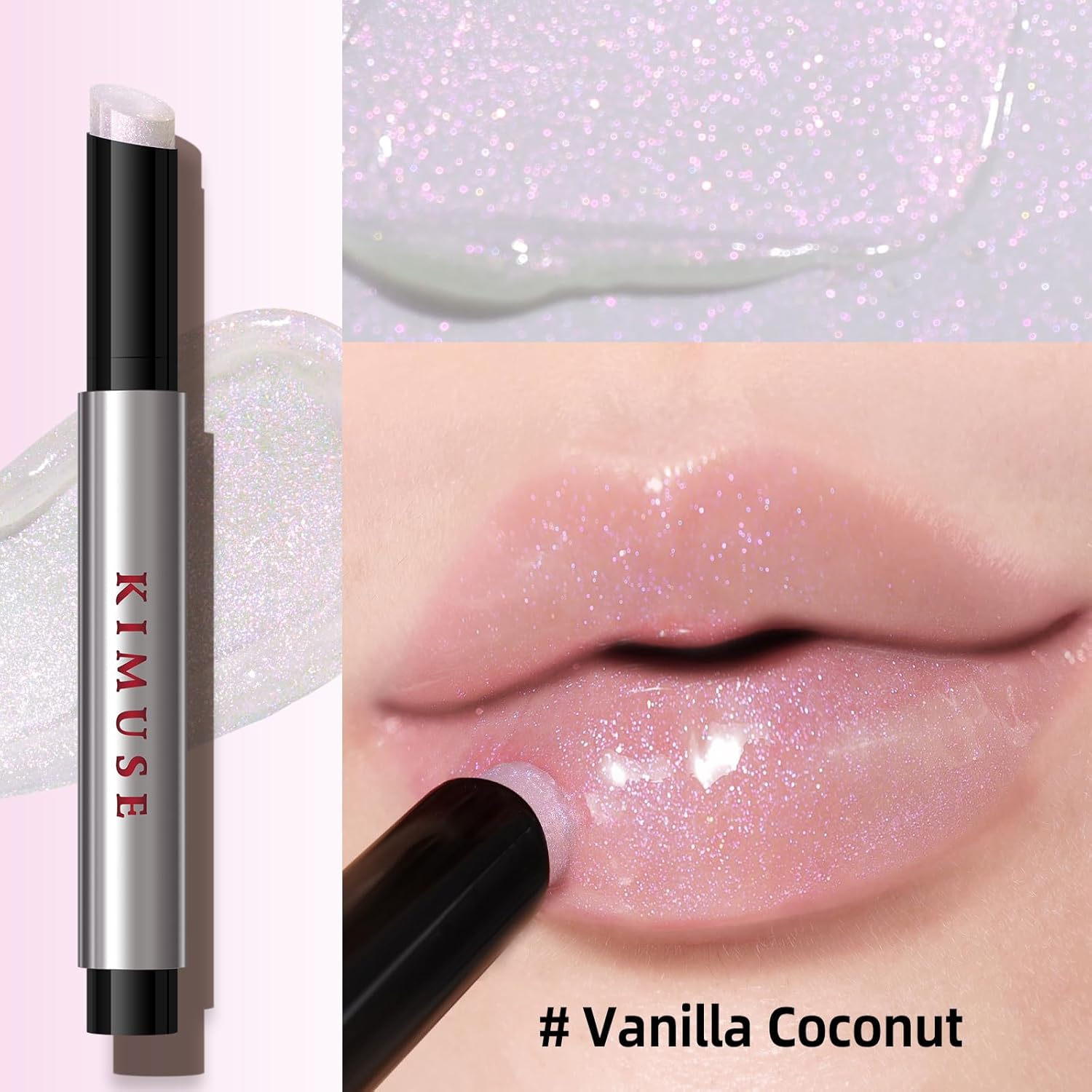 KIMUSE Lip Plumper, Hydrating Click Tinted Solid Lipstick for Plumps & Moisturizes, Long-Wearing All-In-One Lip Plumping, Gloss, Balm (Vanilla Coconut, 1 PCS) image number 6