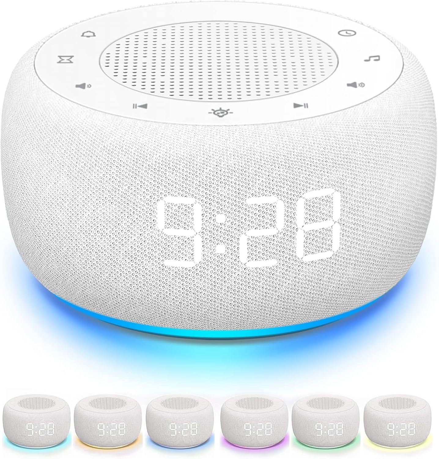 White Noise Machine & Alarm Clock 2-In-1, 18 Soothing Sound for Sleeping, 7 Night Light, Sleep Timer, Volume Control, Memory Function, Sound Machine for Sleeping Baby Adults Kids (Grey) image number 3