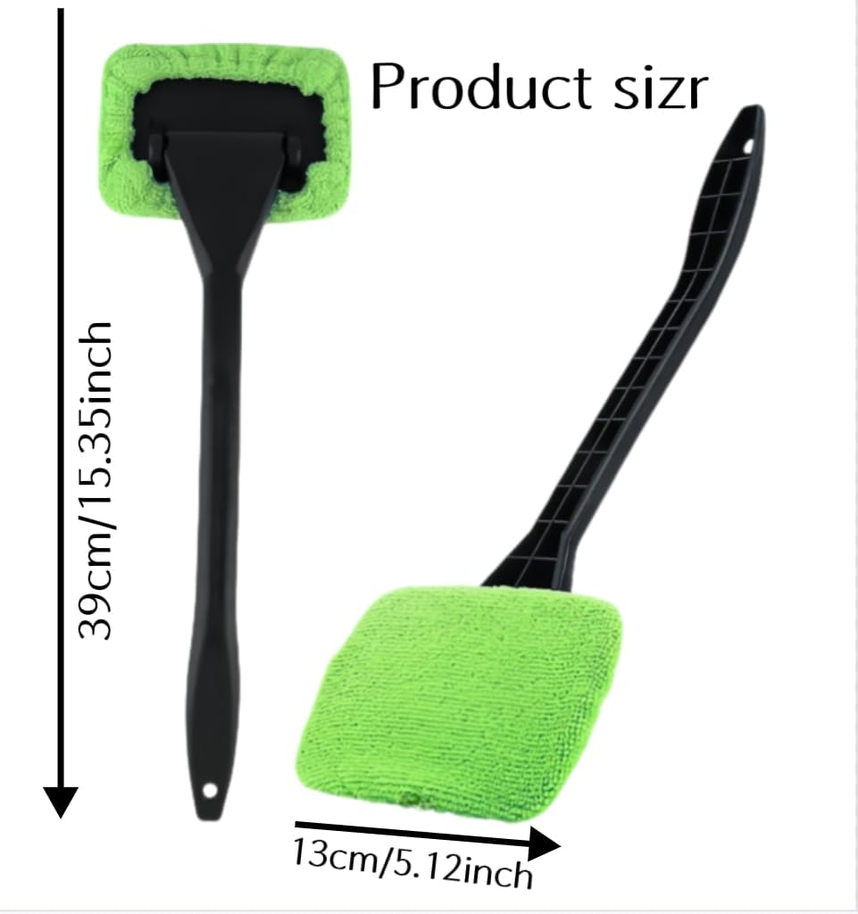 6Pcs Microfiber Car Window Cleaner Pads with Handles, Long Handle Microfiber Windshield Cleaning Wand Cloth Demister Pad, Microfiber Auto Window Cleaner Set image number 3