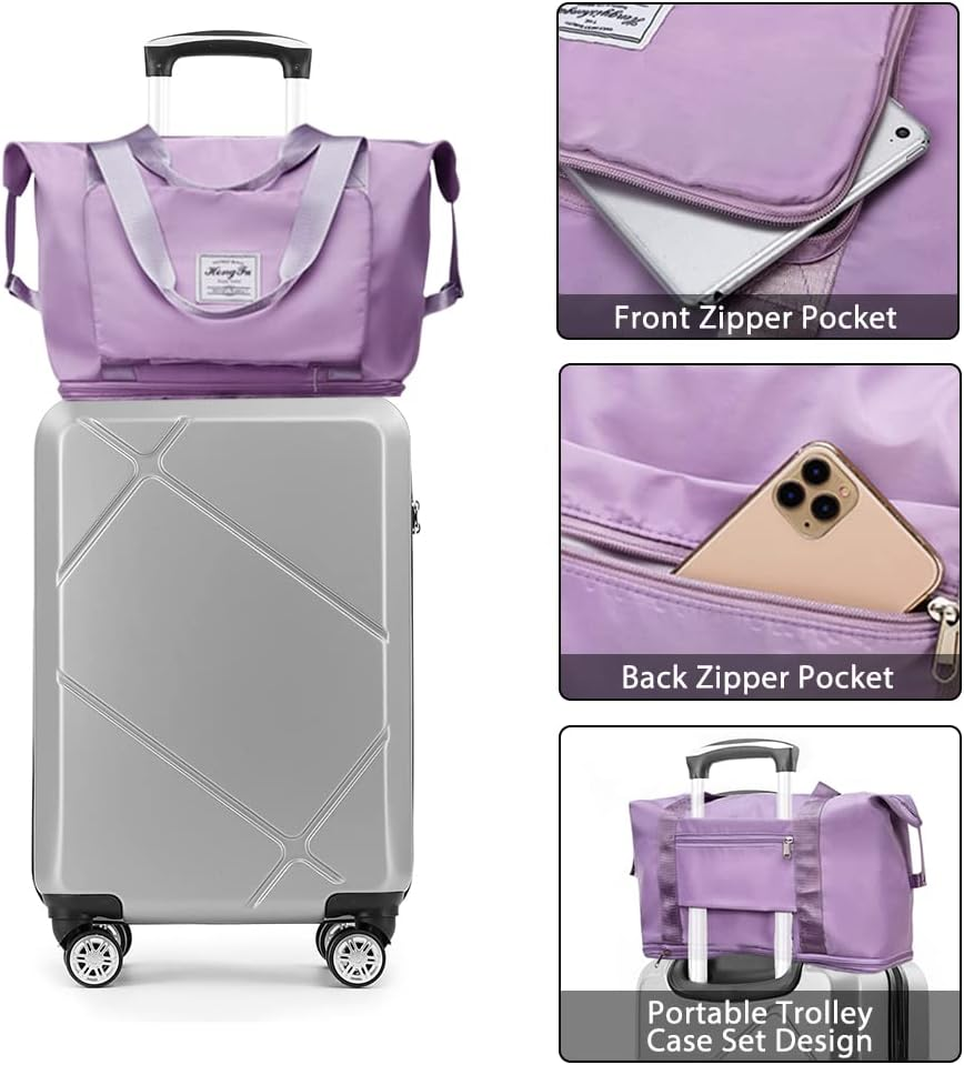 Large Capacity Expandable Travel Duffel Bag, Waterproof Foldable Sports Bag, Portable Luggage Carry Bag for Travel, Gym, Overnight, Shopping, Weekends, Camping (Green) image number 1