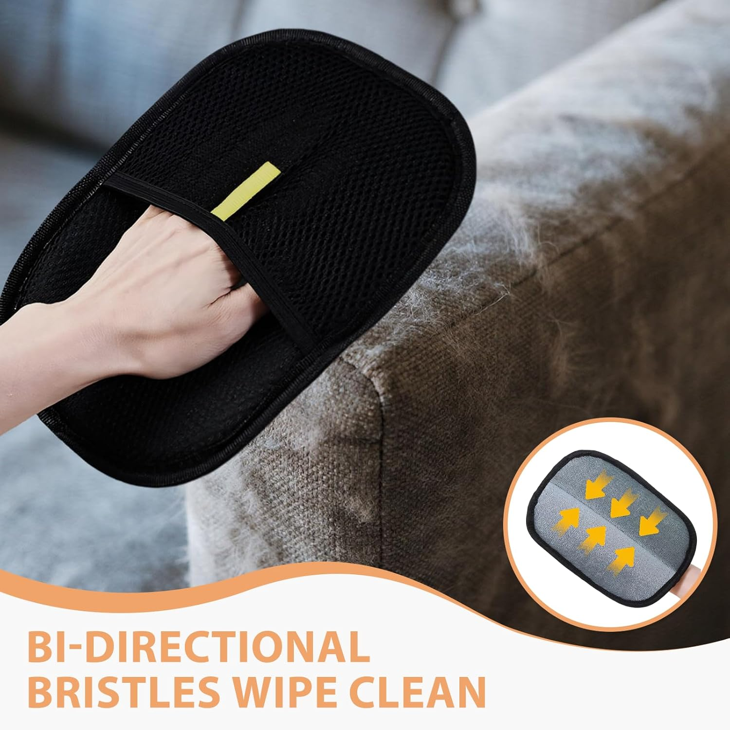 Aisikoo Fur Magnetic Glove - Fingerless Pet Hair Remover Glove for Dogs & Cats, Fur Magnet for Pet Hair Removal, Dog Hair Removal, Clothes & More (Pack of 2)