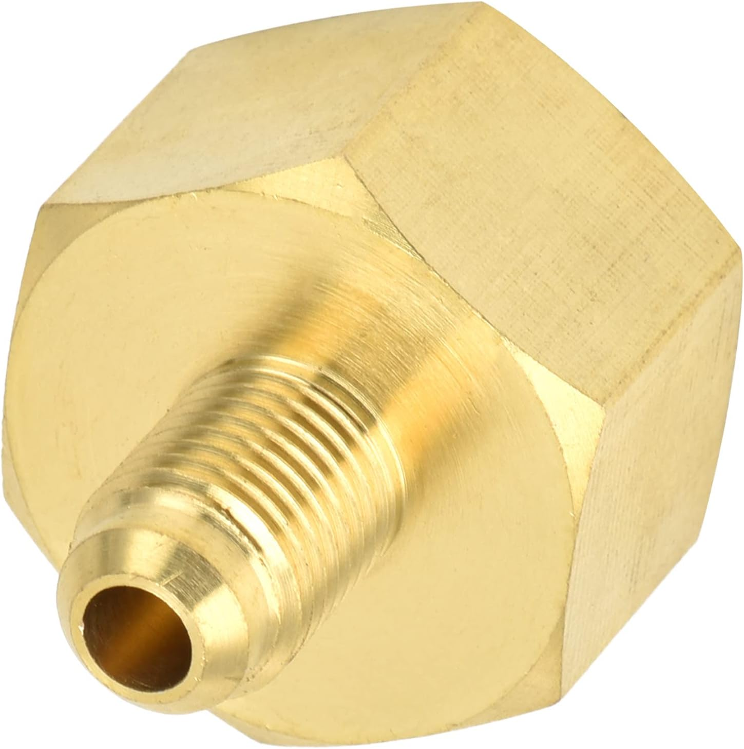 W21 1/4 SAE Air Conditioning Refrigerant Adapter Brass for R32 R134A R407A R404A R422D R507 R417A R437A R407F 21Mm outside Thread for AC and Refrigeration Systems image number 4
