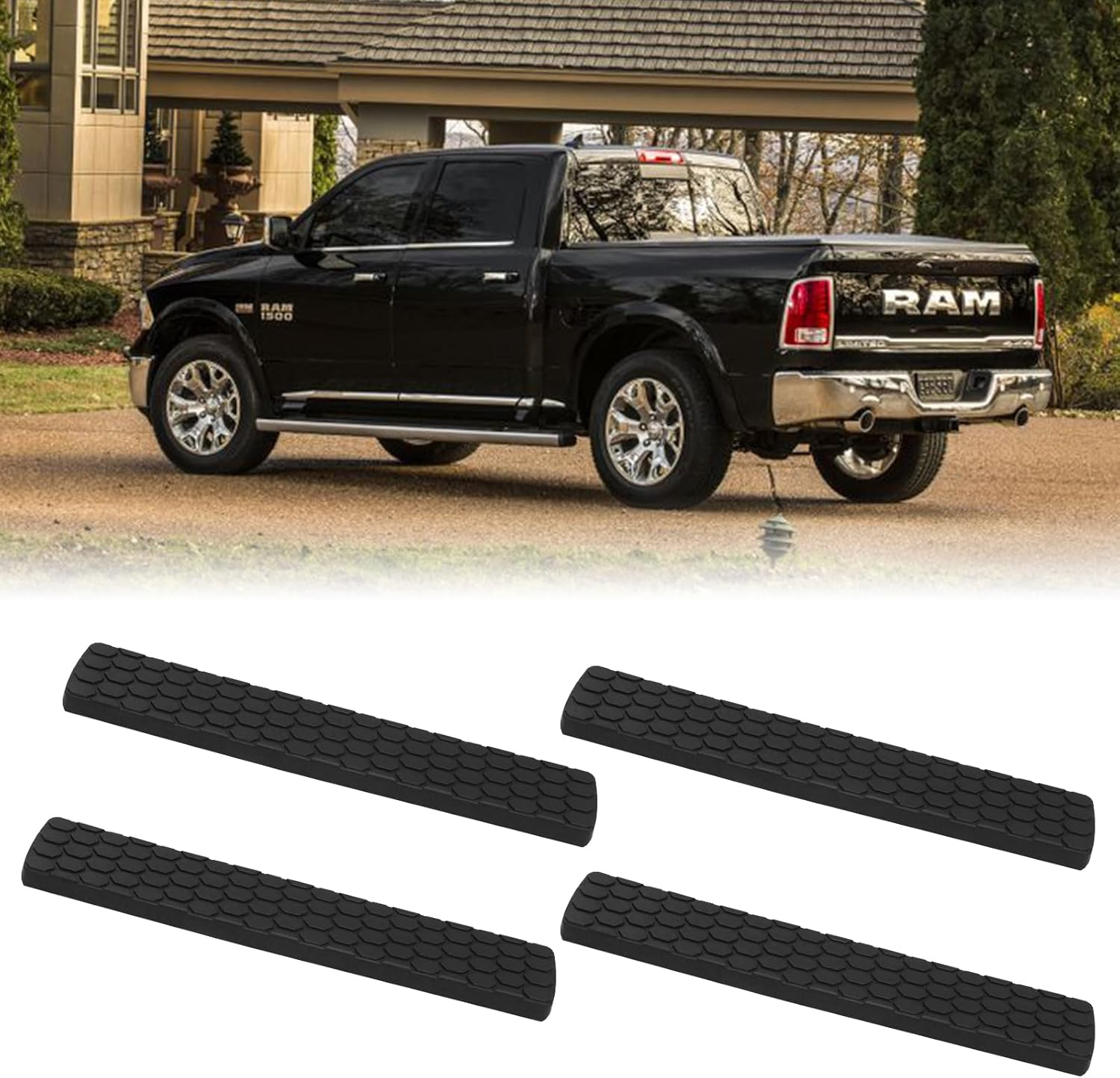 Litmiracle Running Board End Caps for 2013-2022 Dodge Ram 1500 Crew Cab, Side Steps Bars End Caps Cover Set Compatible with 2013-2019 Dodge Ram 2500 3500