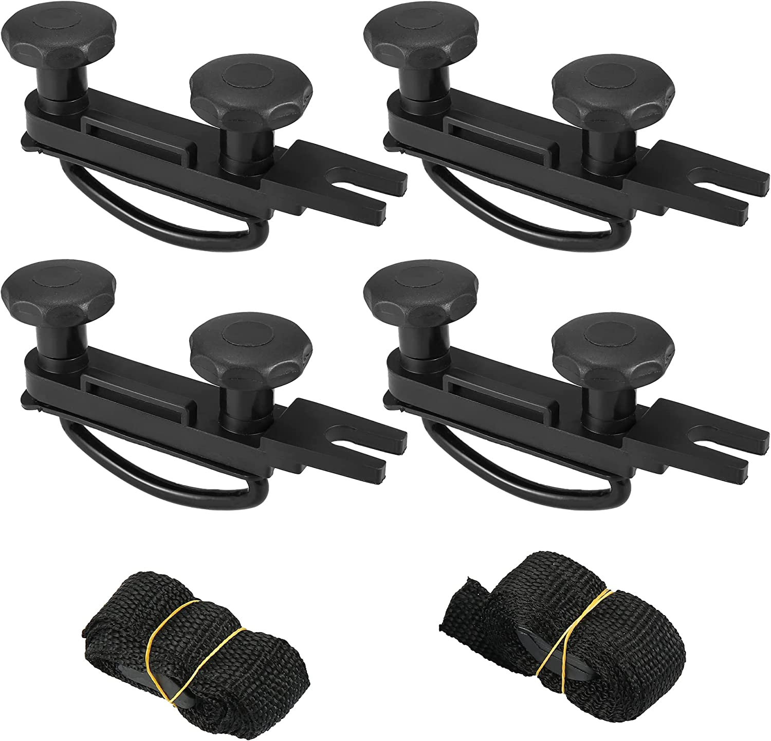 X AUTOHAUX 4 PCS Universal Roof Box U Bolt Clamps Rooftop Cargo Carrier Rack Bolts 83Mm Internal Width W/ 8 Lock Nuts and 2 Straps Cargo Carrier Mounting Fitting Iron Bolts image number 1