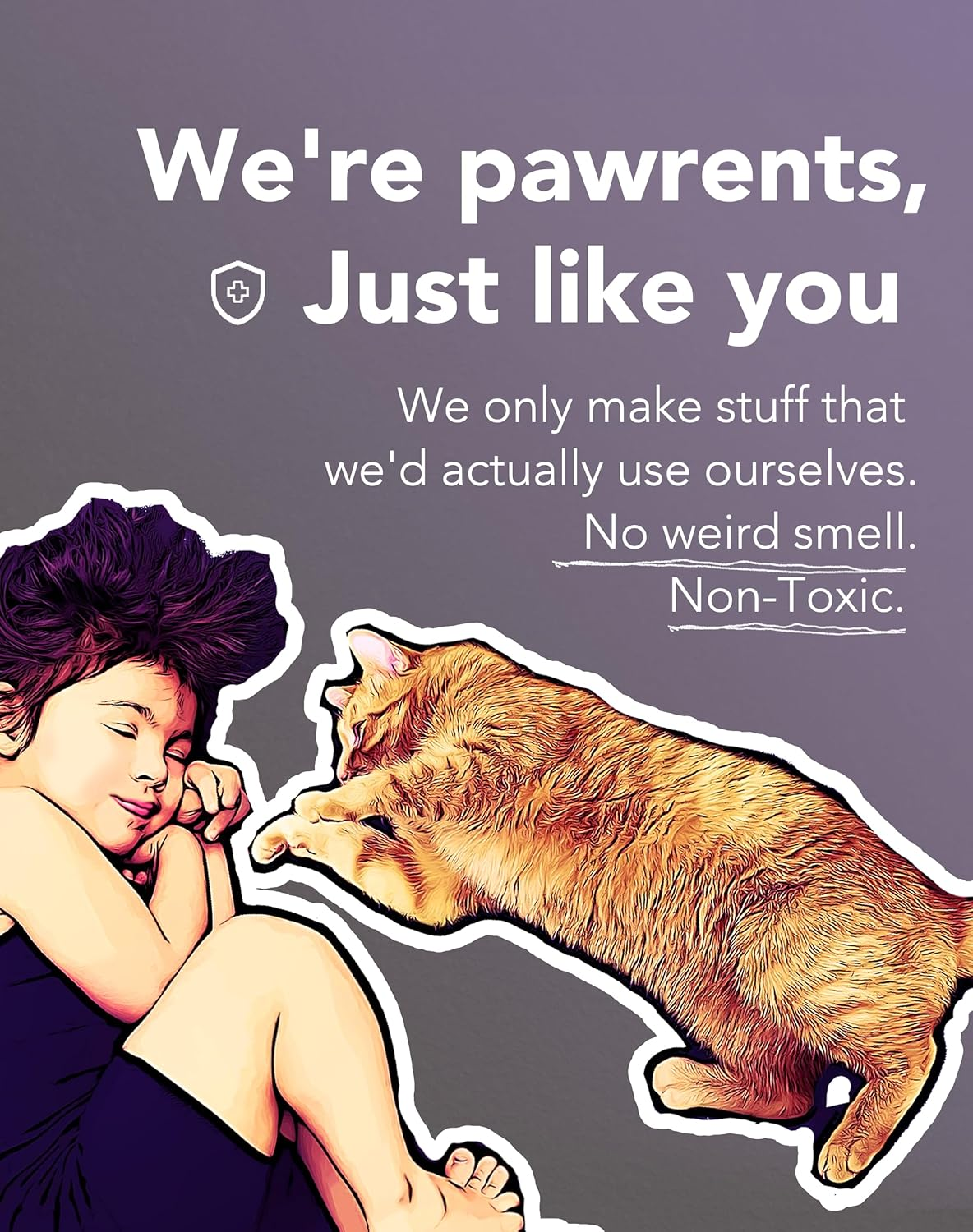 Lukamoo&reg; Cute Cat Litter Mat (24&rsquo;'X&rsquo;16&rsquo;&rsquo;), Large, for Kitty Litter & Cute Cat Litter Box, Cat Accessories for Indoor Cats