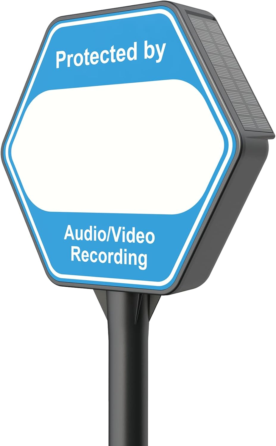 QIBOX Solar Security Sign for Yard, Audio/Video Recording Sign LED Illuminated Outdoor, Weather Resistance Home Security Signs with Stakes for outside Home, Yard, Street, House image number 4