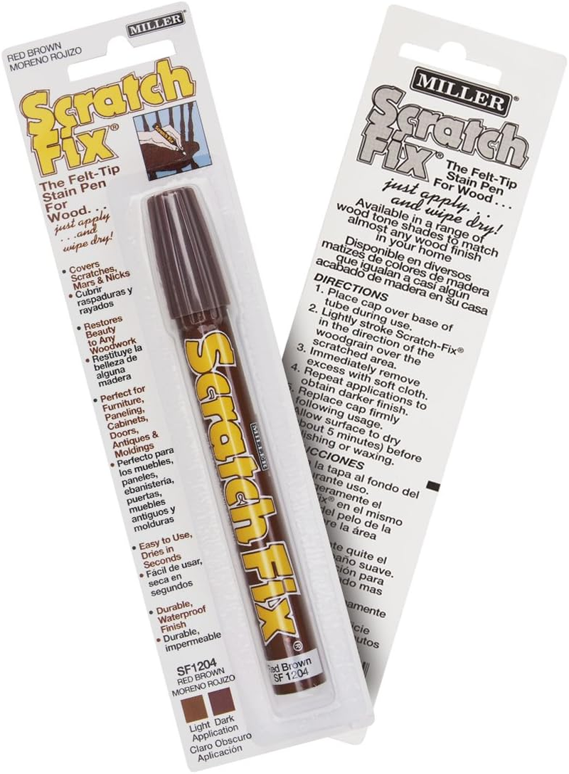 Miller SF1204 Wood Stain Scratch Fix Pen/Wood Repair Marker - Red Brown Wood image number 5