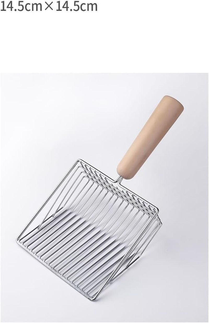 Metal Cat Litter Scoop with Holder, Fast Sifting Kitty Poop Scooper Caddy, Large Cat Poop Scooper Stand (Pink, 17 * 28 * 8CM) image number 1