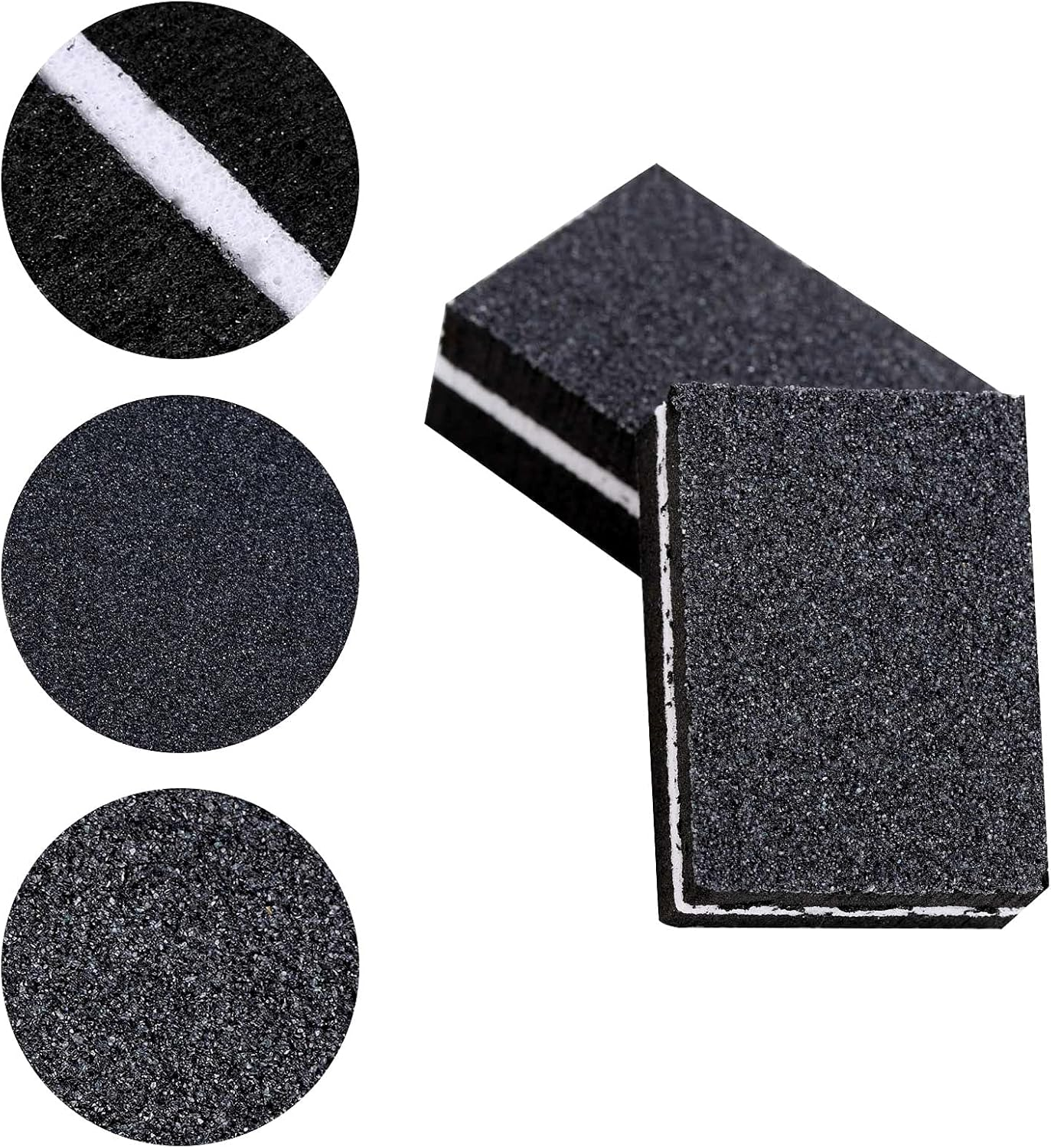 100 Pcs Mini Buffers for Nails 180/100 Grit Buffer for Acrylic Nails for Nail Care(Black) - 50-Pink image number 7