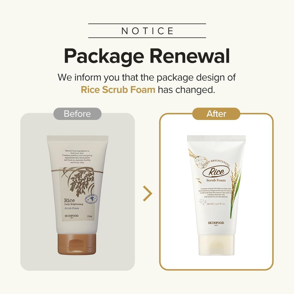 Skinfood, Rice Brightening Scrub Foam, 150Ml image number 6