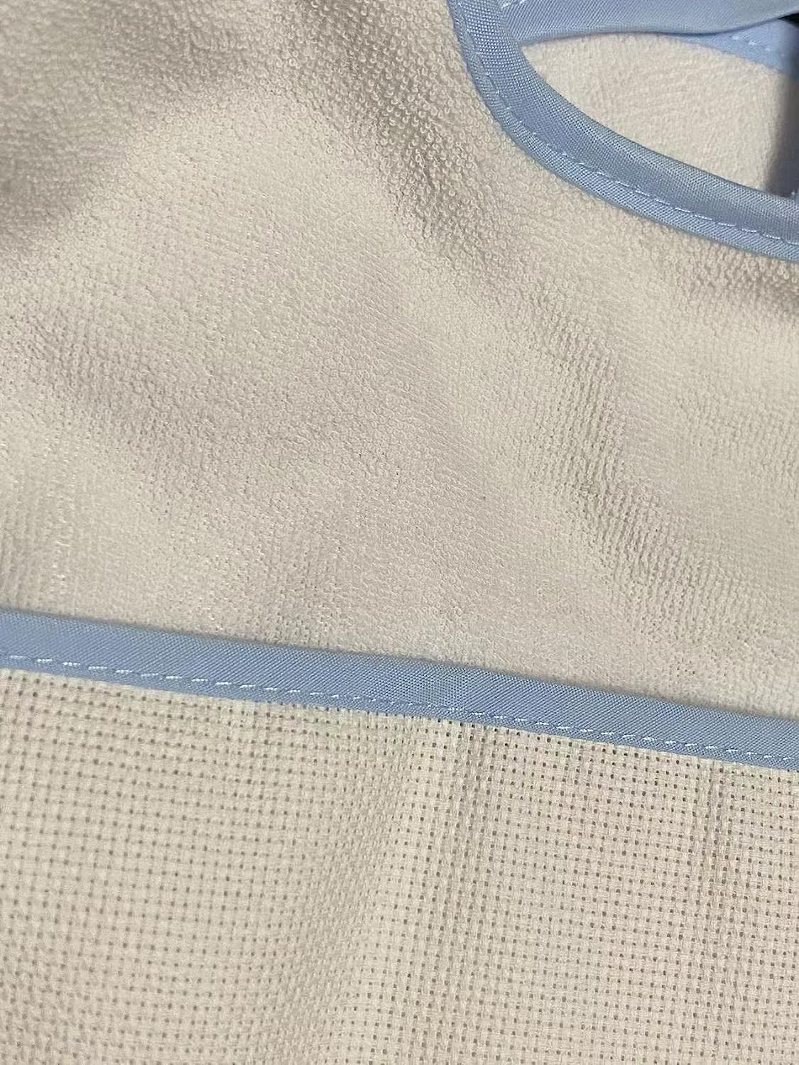 6 Pcs Blue Edged Cotton Boy Baby Bib Cross Stitch Kits,16Ct Cotton Aida Cloth, DIY Area 100X40Aida Cross Stitch,Mum to Be Gift, DIY Cross Stitch Bib image number 4