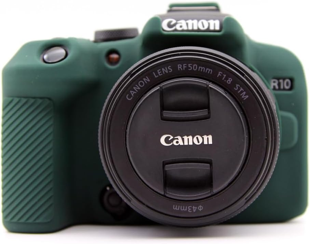 EOS R10 Case, Silicone Protective Housing Case Cover, Compatible with  EOS R10 Mirrorless Camera (Green)