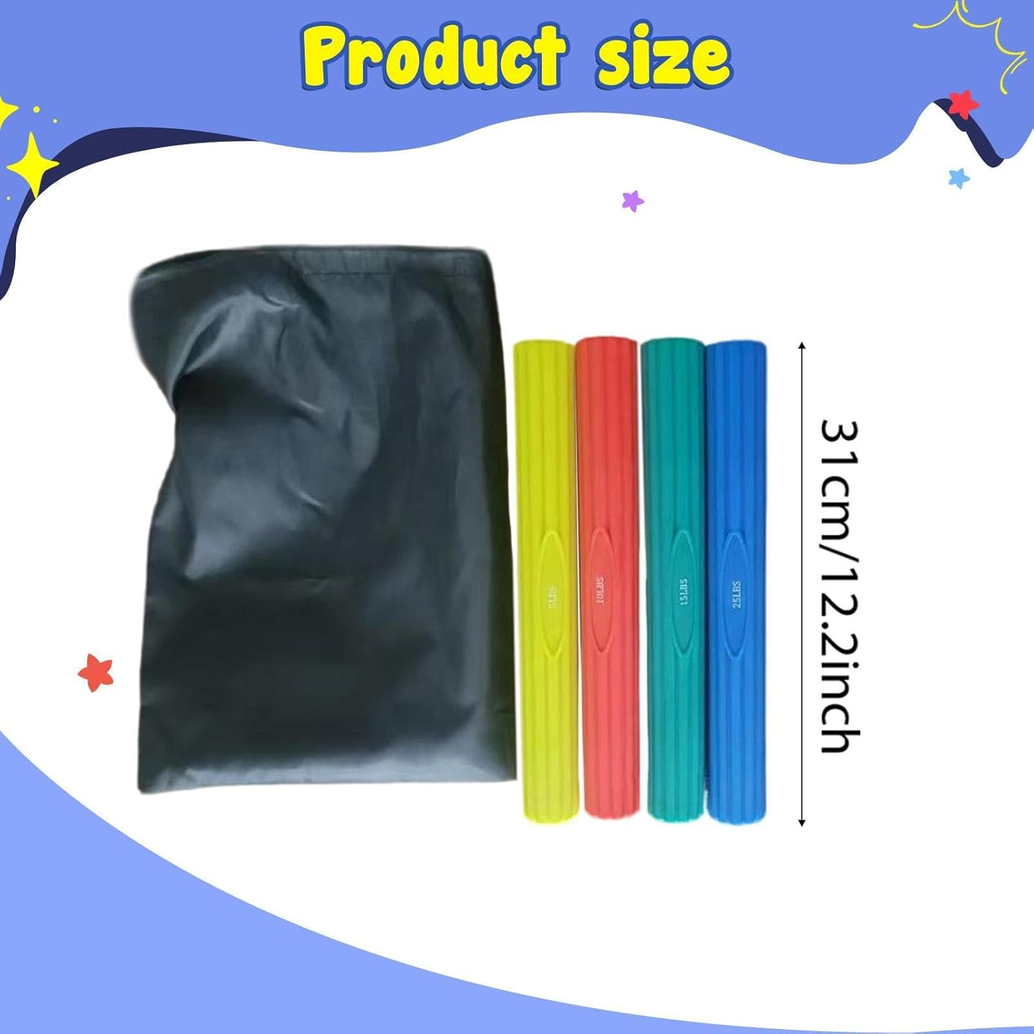 Frediuo Twist Bar Flexible Wrist Home Gym Use Forearm Elbow Fitness Resistance Band Resistance Bar for Athletes Adults Professionals - 4 Pack image number 2