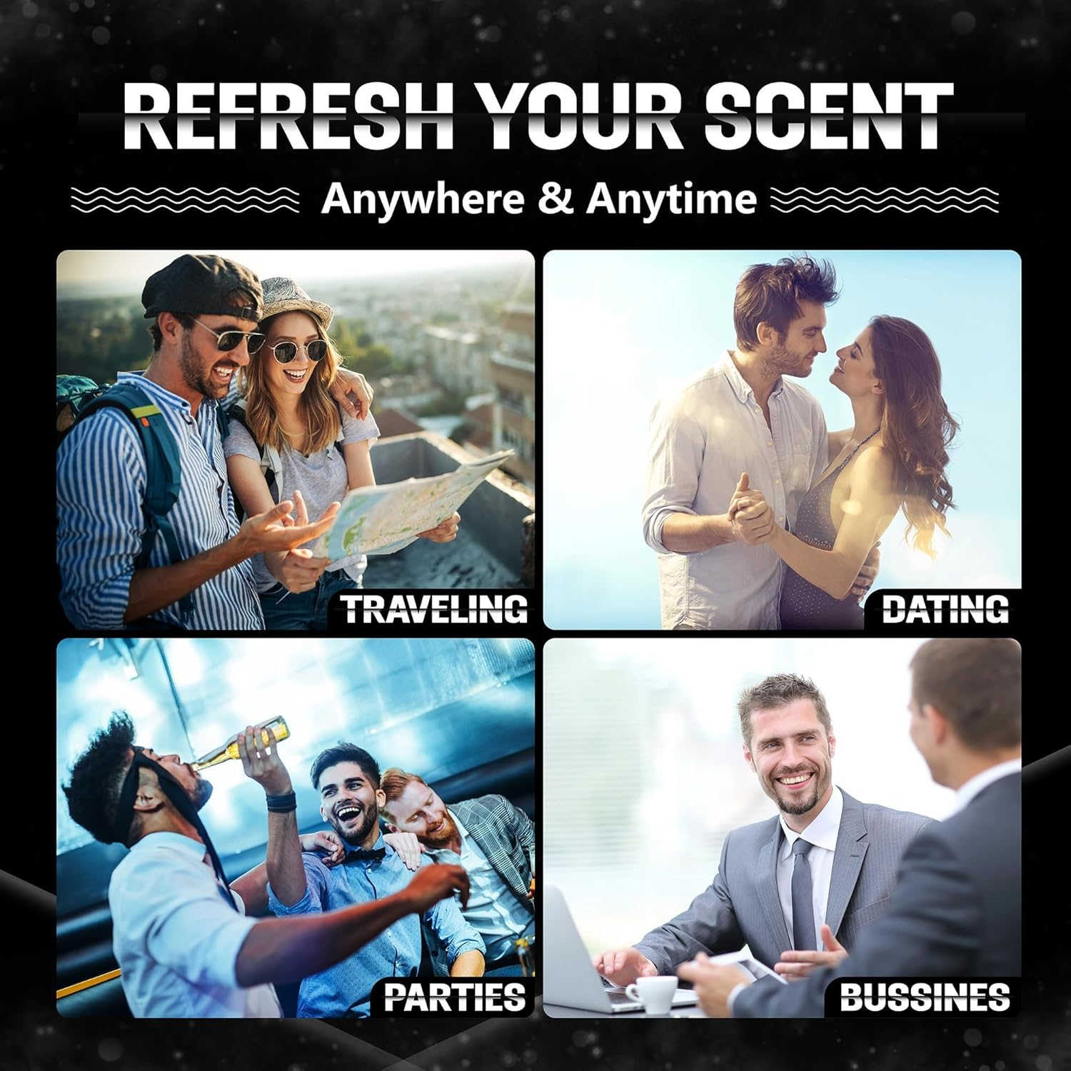 Longfng 5ML Travel Perfume Atomizer, Refillable Perfume Bottle with Retro Pattern, Leakproof Portable Small Spray Bottle for Women & Men, Elegant Mini Fragrance Accessory (Dark Floral) image number 2