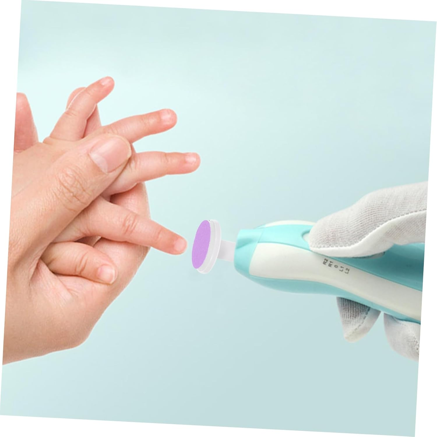 Vaguelly 12Pcs Electric Infant Nail Trimmer Replacement Heads Purple Nail Grinding Pads for 6-12 Months Tool for Newborns image number 3