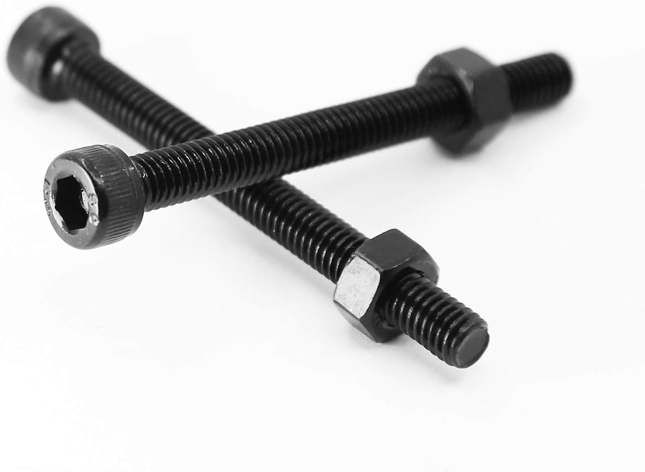 (15 Sets) M6 X 60Mm Bolts and Nuts Set Socket Head Cap Screws 12.9 Grade Alloy Steel Black Full Thread image number 4