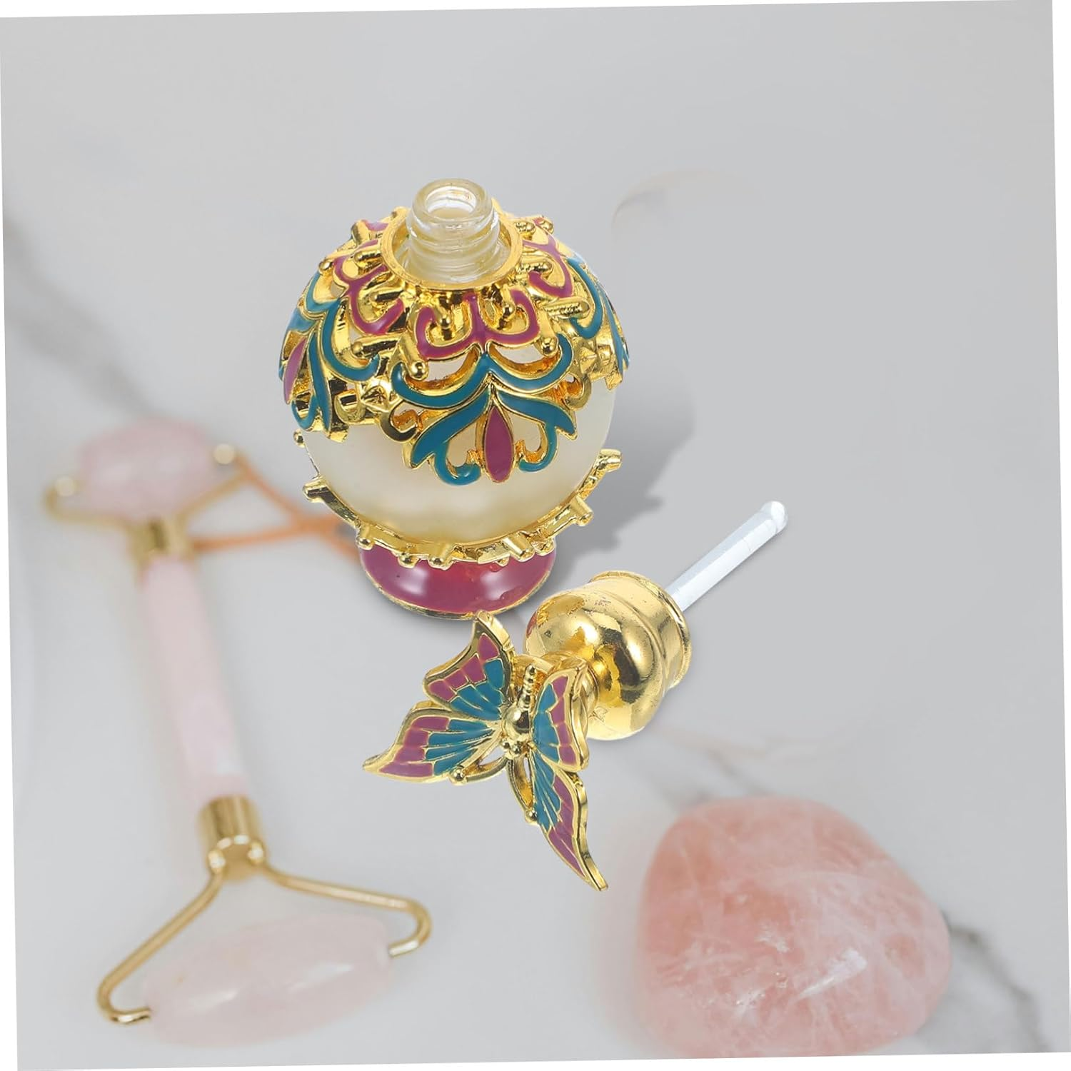 Beavorty Refillable Perfume Bottle Butterfly Cap Elegant Essential Oil and Aromatherapy Bottle for Travel Leakproof Design image number 6