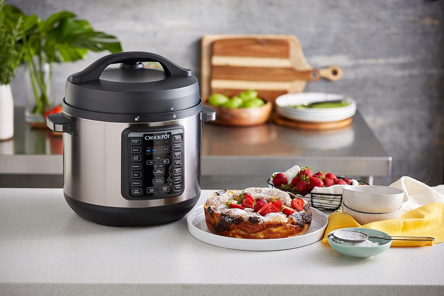 Crock-Pot Express Crock XL Multi Cooker | Slow Cooker, Saut&eacute;, Pressure Cooker, Rice Cooker & Food Steamer | 7.6L (10-12 People) | Removable Non-Stick Bowl | Stainless Steel | CPE300 image number 6