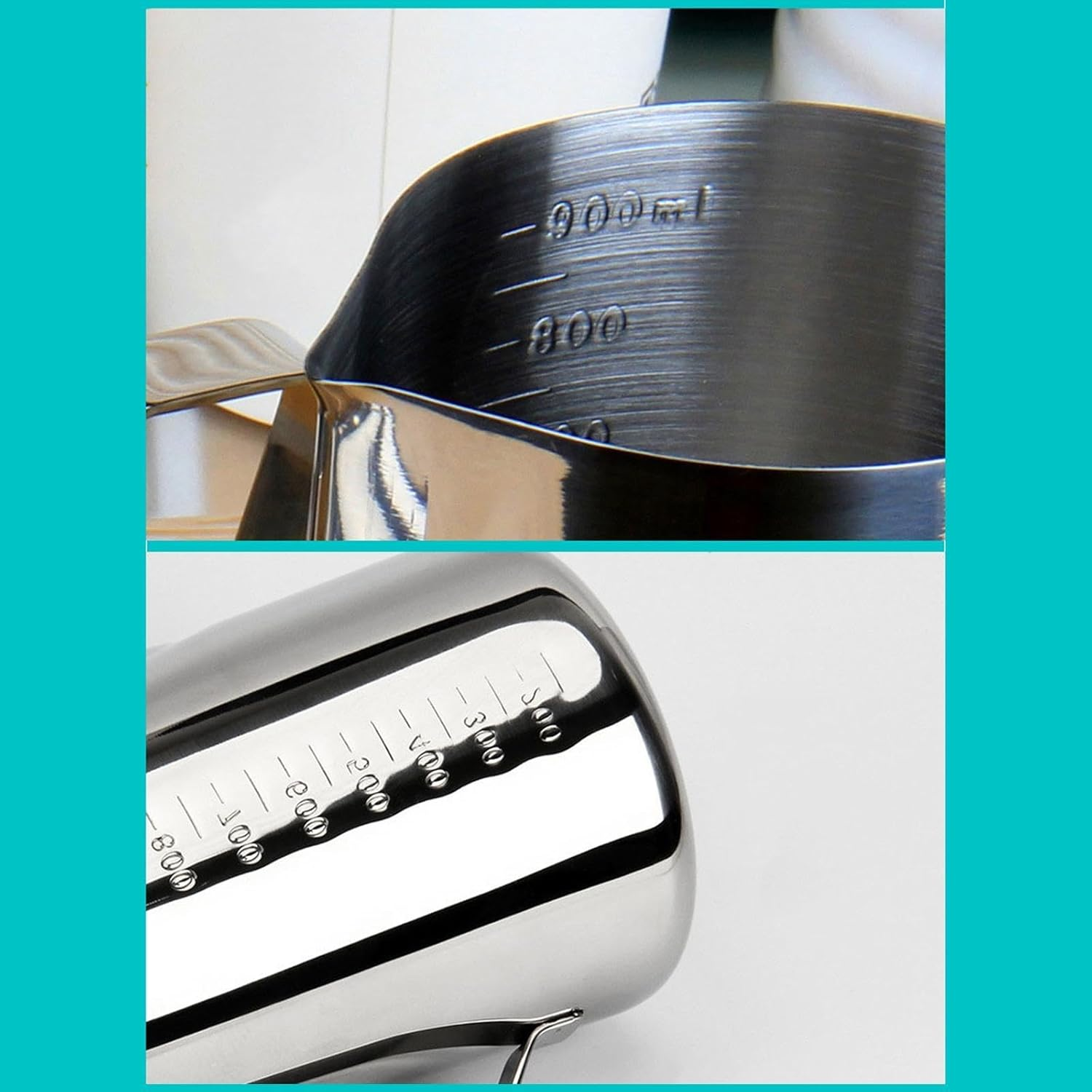 Fytstycale Milk Jug Pouring Jug Espresso Cup Warming Pot Coffee Pot Creamer Cup Milk Frothing Pitcher for Tea, 900Ml image number 5