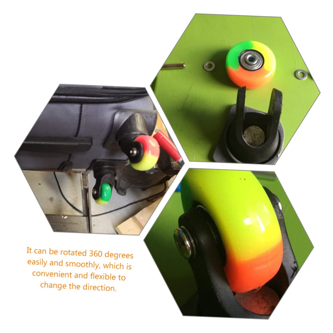 TOPPERFUN 2Sets Suitcase Replacement Wheels Rubber Swivel Caster Wheels for Suitcases Mute Luggage Case image number 6