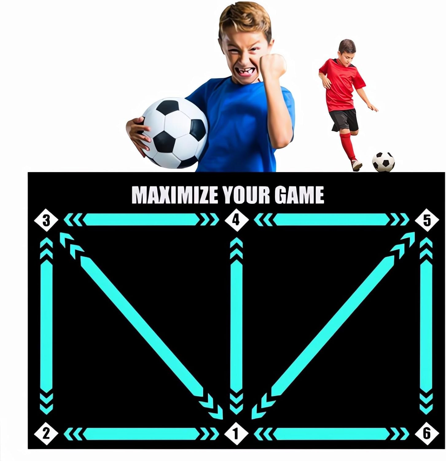 Football Training Mat，Non-Slip Shock Dribble Silent Soccer Sports Mat，Football Footstep Training Mat，Step Training for Beginners and Reinforcement Trainers（90 * 60CM）