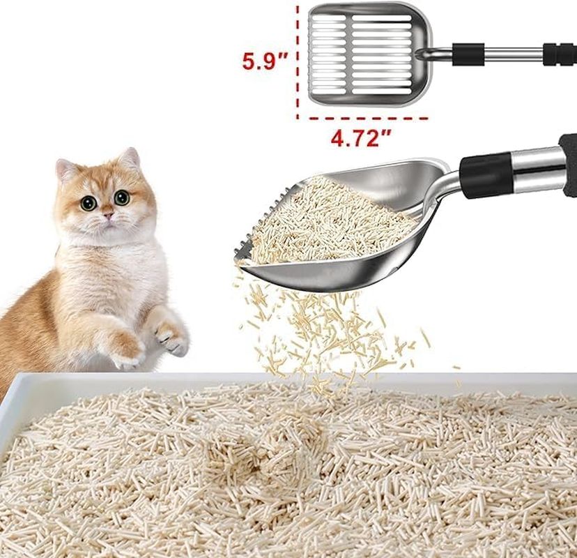 MEILANHUI Metal Cat Litter Scoop, Durable and Efficient Scoop with Long Handle, Detachable Components, Stainless Steel Cat Litter Scoop, Easy to Clean the Sieve Scoop image number 4