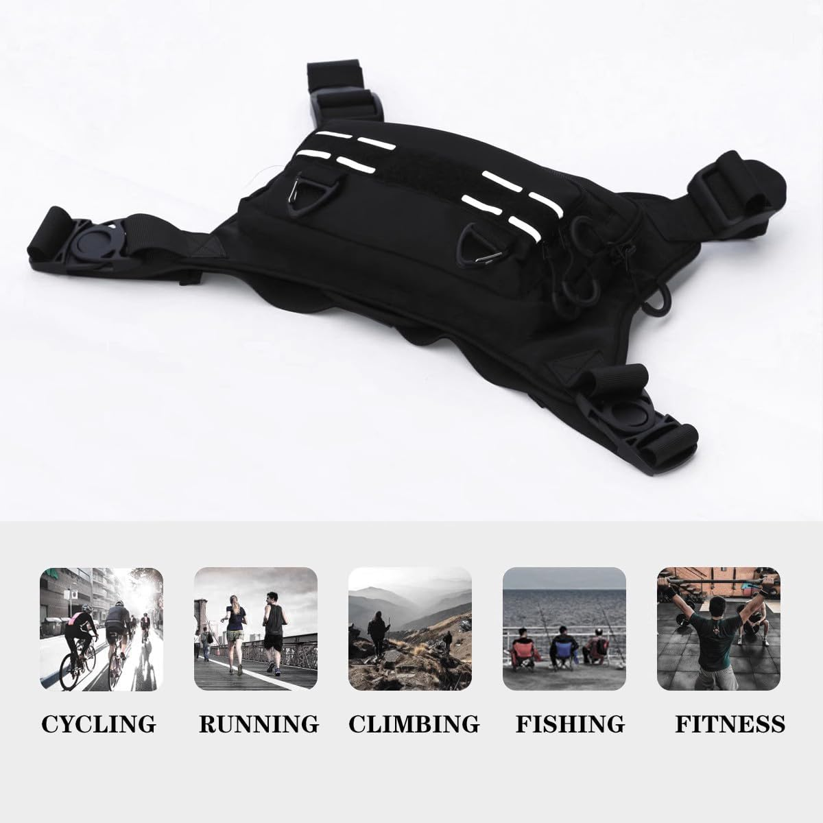 Running Chest Bag, Outdoor Sports Backpack, Cycling Vest, Tactical Chest Bag, Marathon Running Vest, Fitness Bag image number 6