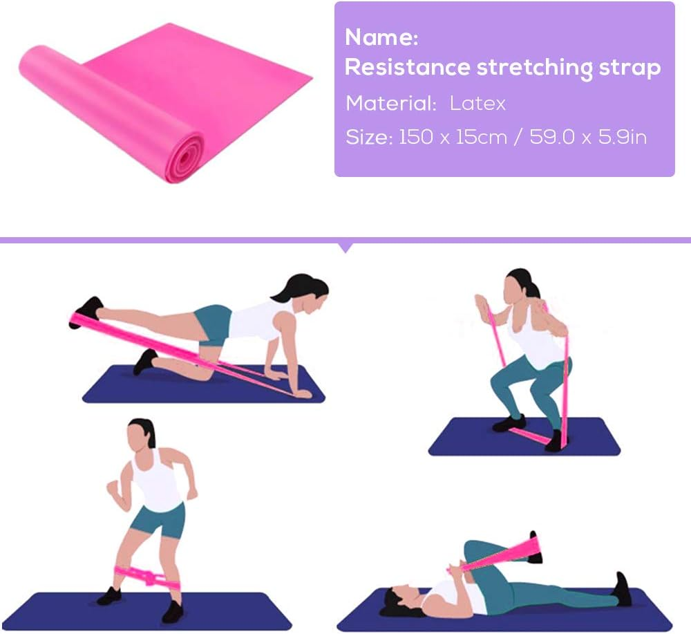 Yoga Ball, Yoga Set Exercise Ball with Yoga Block, Yoga Stretching Band, Resistance Loop Band, 5Pcs Home Gym Workout Set, Stability Ball & Balance Ball Seat to Relieve Back Pain - Blue image number 7