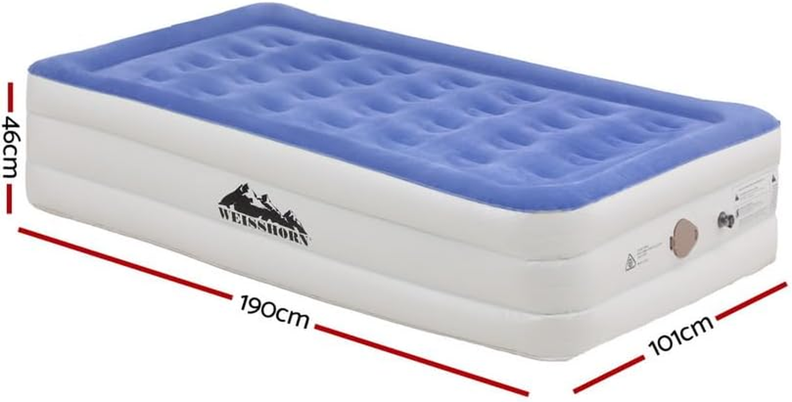 WEISSHORN Air Mattress Inflatable Bed with Built-In Pump Single Cube 46Cm image number 5