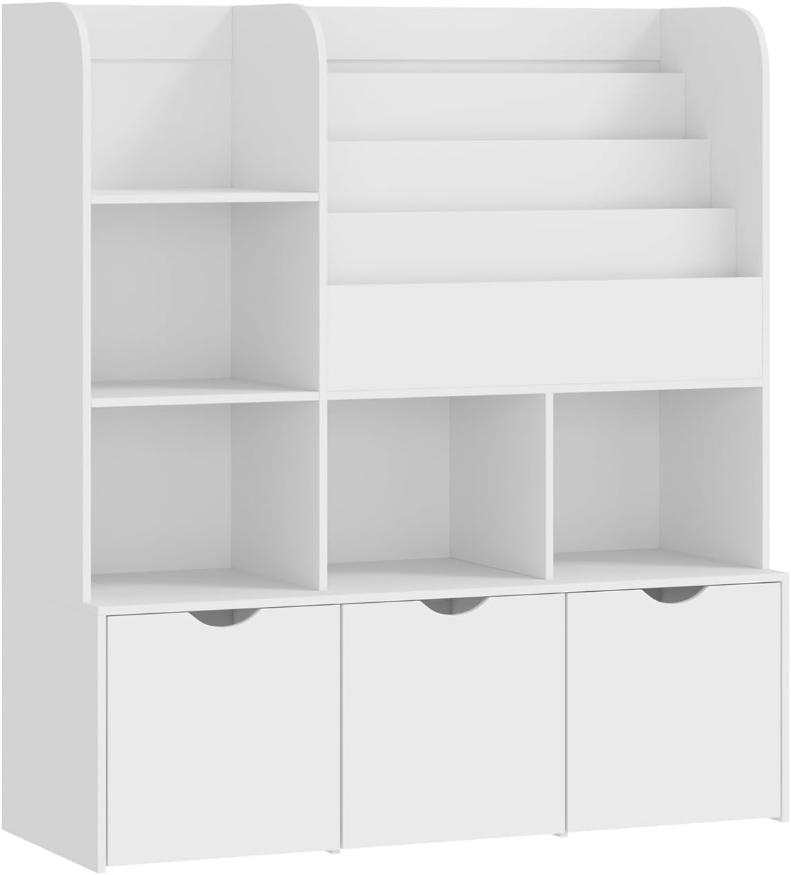 Oikiture Kids Bookshelf Toy Organiser Cabinet Bookshelf with Chest Storage image number 6