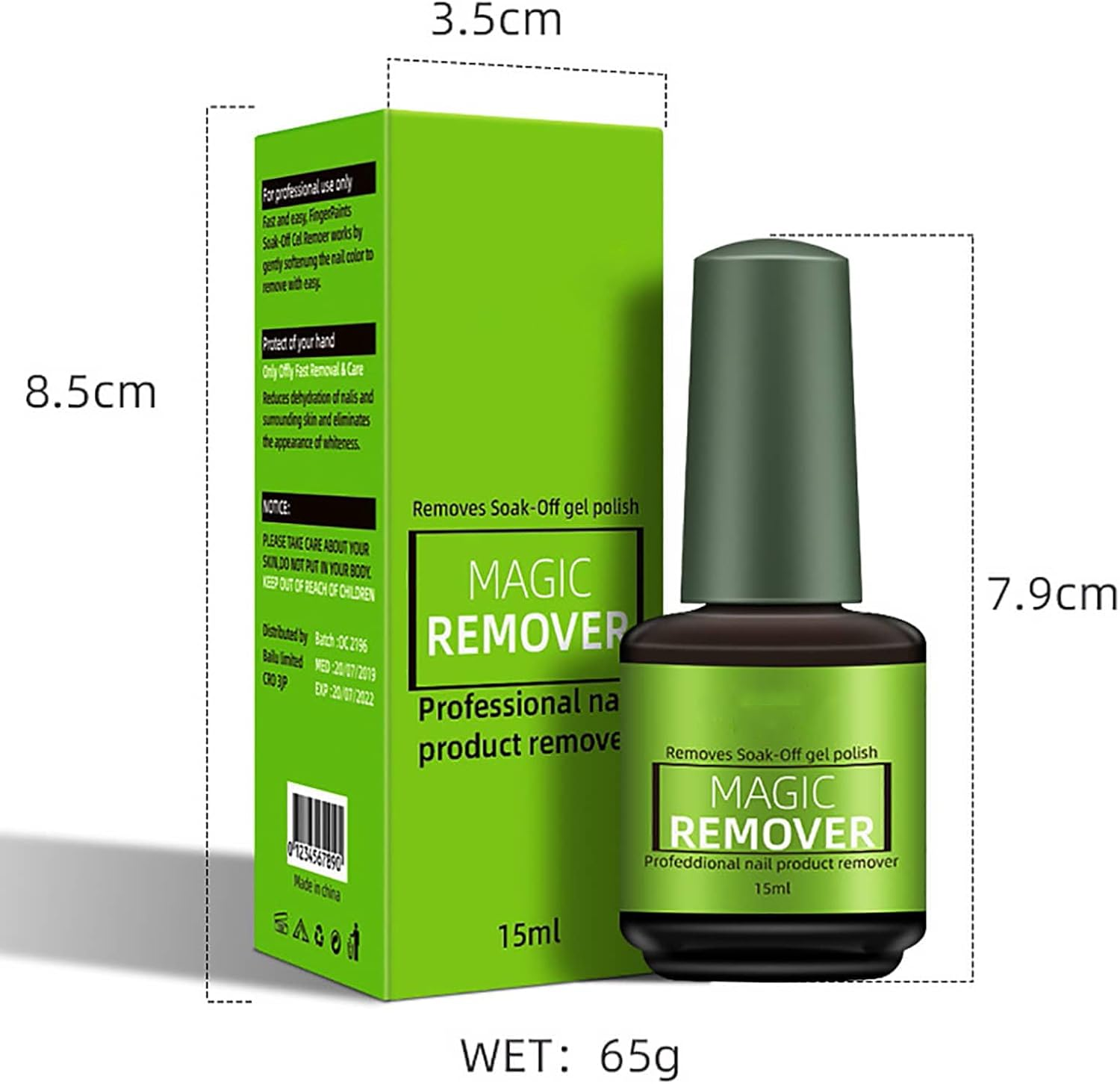 Nail Polish Remover for Gel Nails, Shellac Remover, Gel Nail Polish Remover Art for Removes Quick and Easy Nail Polish Removal with Nail File & Cuticle Pusher