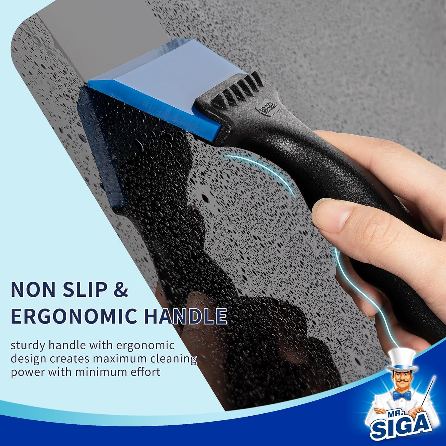 MR.SIGA Small Squeegee for Tile, Glass, Mirror, Shower, Car Window, Mini Size, Window Tint Squeegee, 5 Inch image number 3