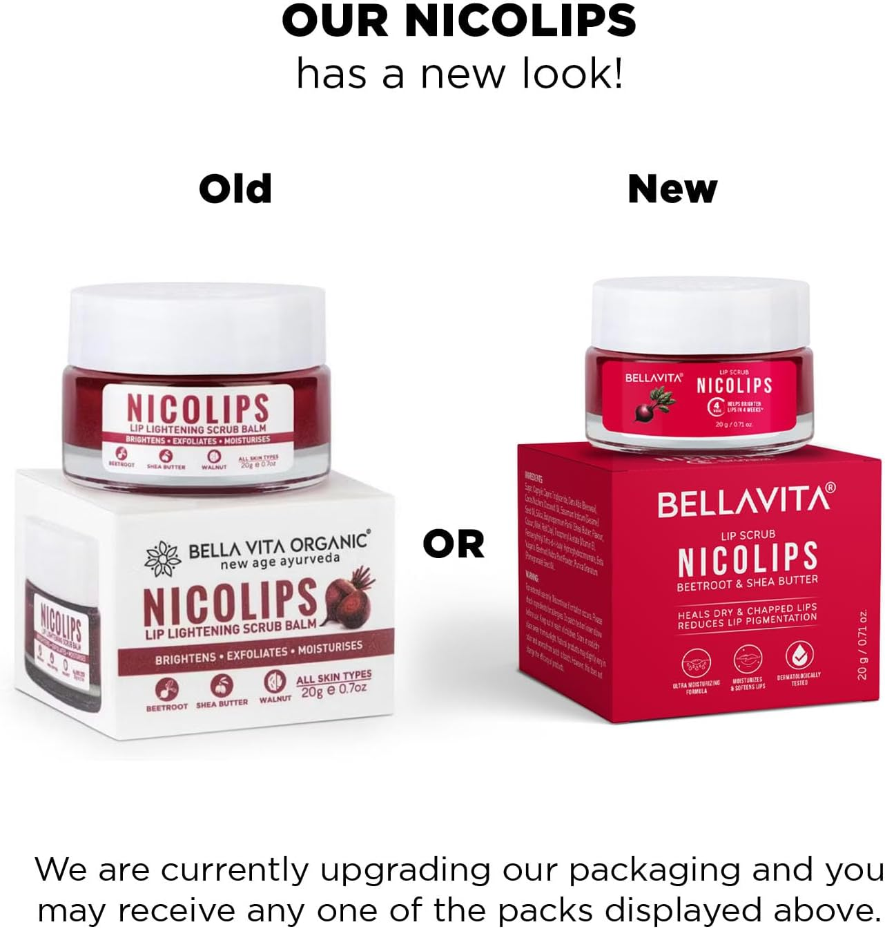 Bellavita Luxury Nicolips Lip Scrub Balm (20G) | Brightening for Dark Lips | Removes Lipstick Stains & Dryness | Shea Moisture Care for Chapped Lips, Lip Tint, Lip Stain | Lip Balm for Men & Women image number 2